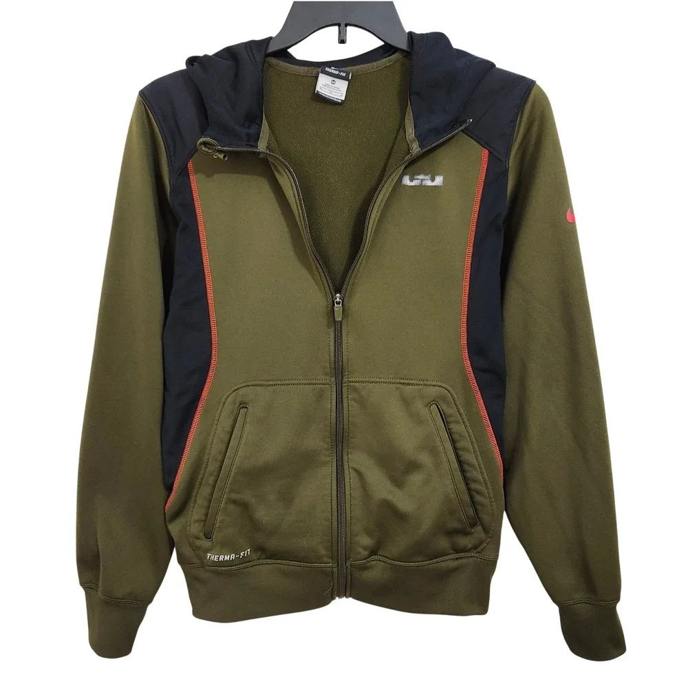 Nike LeBron James Therma-FIT Hoodie Mens Medium Olive Green Black‎ 575542-390